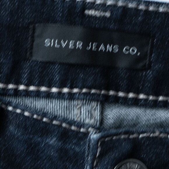 Silver Suki Jeans Flare Western Cowgirl Denim Top Stitch Dark Wash Coastal Pant - Picture 14 of 15